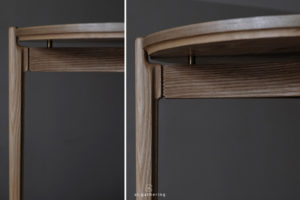 由上往下漸變縮小的桌腳更是增添了內陰角的造型